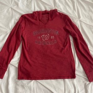47 Brand Washington Nationals women’s long sleeve hooded shirt